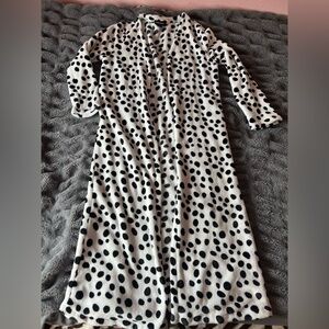 Black and White Polka Dot Coat
